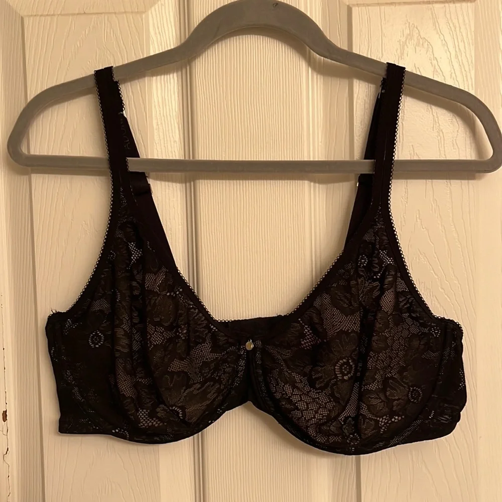 Adore Me Black Celestine Unlined Plus Sexy Lace Underwire Bra Size 40DD
